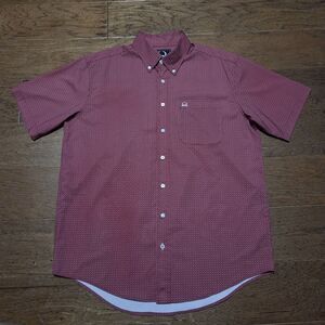 Cinch Men’s ArenaFlex Short Sleeve Button Up Shirt Western Red AOP Size M